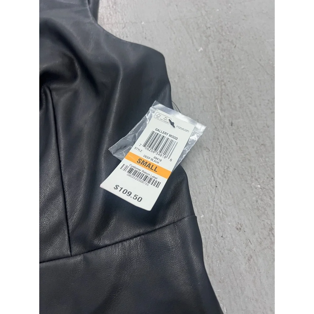 Alfani Gallery Mood Vest Jacket Women S Black Faux Leather Gothic Date Night NWT